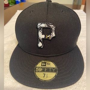 🔥 Pittsburgh Pirates New Era Black Batting Practice 59FIFTY Fitted Hat SZ 71/2